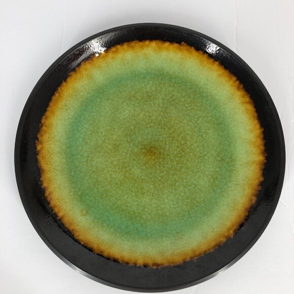 2 x Over and Back Metropolitan Stoneware Crackle Blue Green Brown Plates - Picture 8 of 16